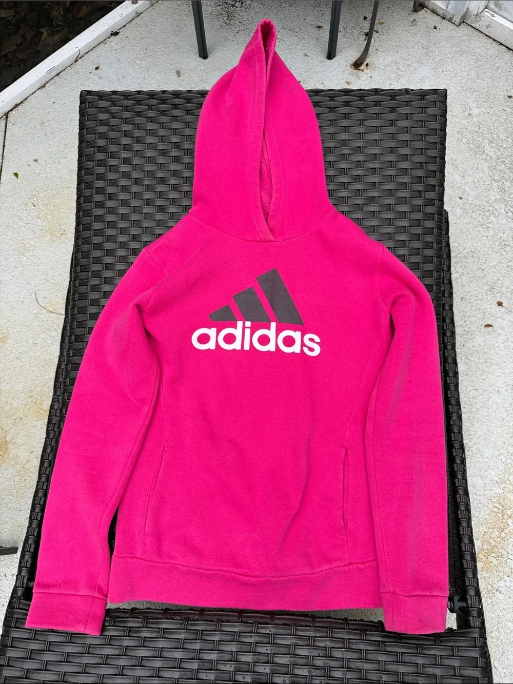 Kids Pink Adidas Hooded Sweatshirt